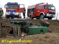 Verkehrsunfall Traktor Rödelsee