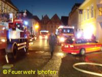 Zimmerbrand in der Altstadt von Iphofen